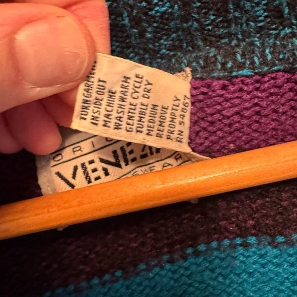 Vintage 80s rainbow sweater one size - Picture 4 of 8